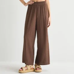 Arizona Womens Juniors Wide Leg Mid Rise Pull-On Pant