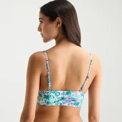 Arizona Womens Leaf Juniors Midkini Swimsuit Top