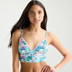 Arizona Womens Leaf Juniors Midkini Swimsuit Top