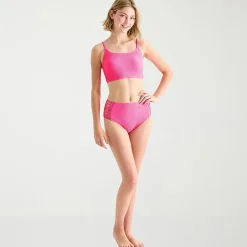 Arizona Womens Lined Juniors Moderate Coverage High Waist Bikini Swimsuit Bottom