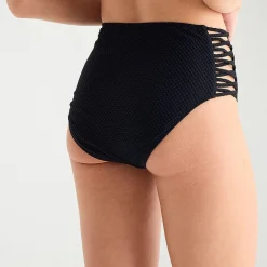 Arizona Womens Lined Juniors Moderate Coverage High Waist Bikini Swimsuit Bottom