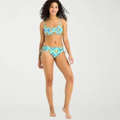 Arizona Womens Lined Patchwork Juniors Moderate Coverage Bikini Swimsuit Bottom