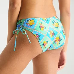 Arizona Womens Lined Patchwork Juniors Moderate Coverage Bikini Swimsuit Bottom