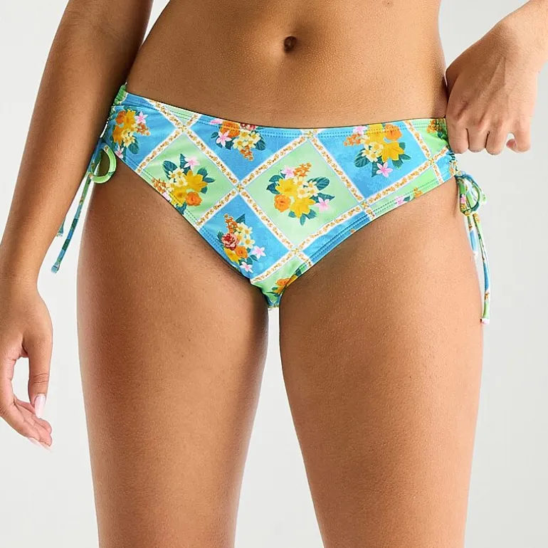 Arizona Womens Lined Patchwork Juniors Moderate Coverage Bikini Swimsuit Bottom
