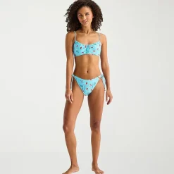 Arizona Womens Lined Side Tie Gingham Juniors Moderate Coverage Bikini Swimsuit Bottom
