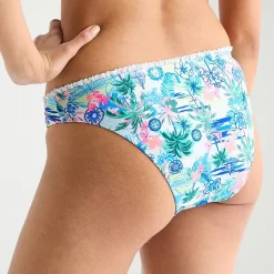 Arizona Womens Lined Tropical Leaf Juniors Cheeky Hipster Bikini Swimsuit Bottom