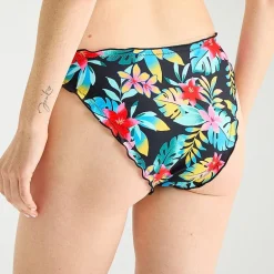 Arizona Womens Lined Tropical Leaf Juniors Cheeky Hipster Bikini Swimsuit Bottom