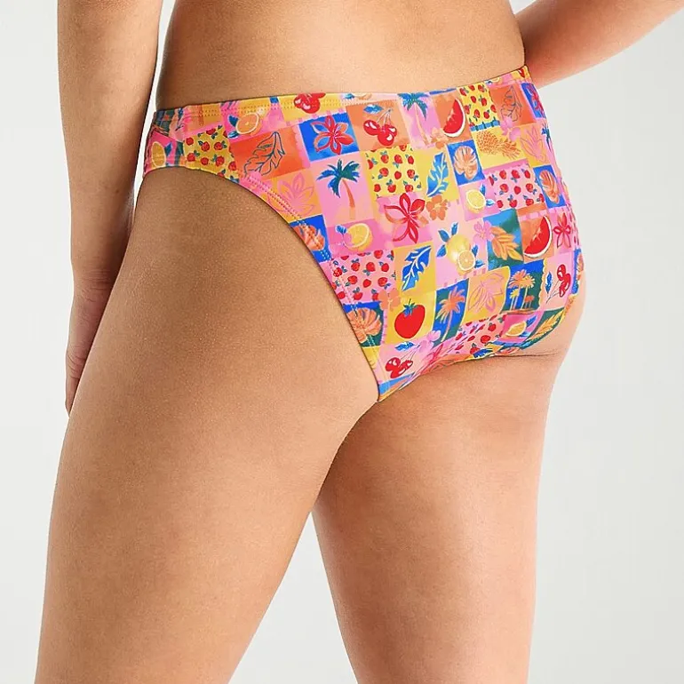 Arizona Womens Lined Tropical Juniors Cheeky Hipster Bikini Swimsuit Bottom