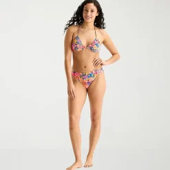 Arizona Womens Lined Tropical Juniors Cheeky Hipster Bikini Swimsuit Bottom