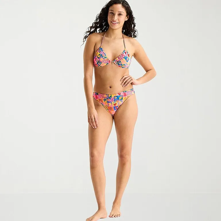 Arizona Womens Lined Tropical Juniors Cheeky Hipster Bikini Swimsuit Bottom