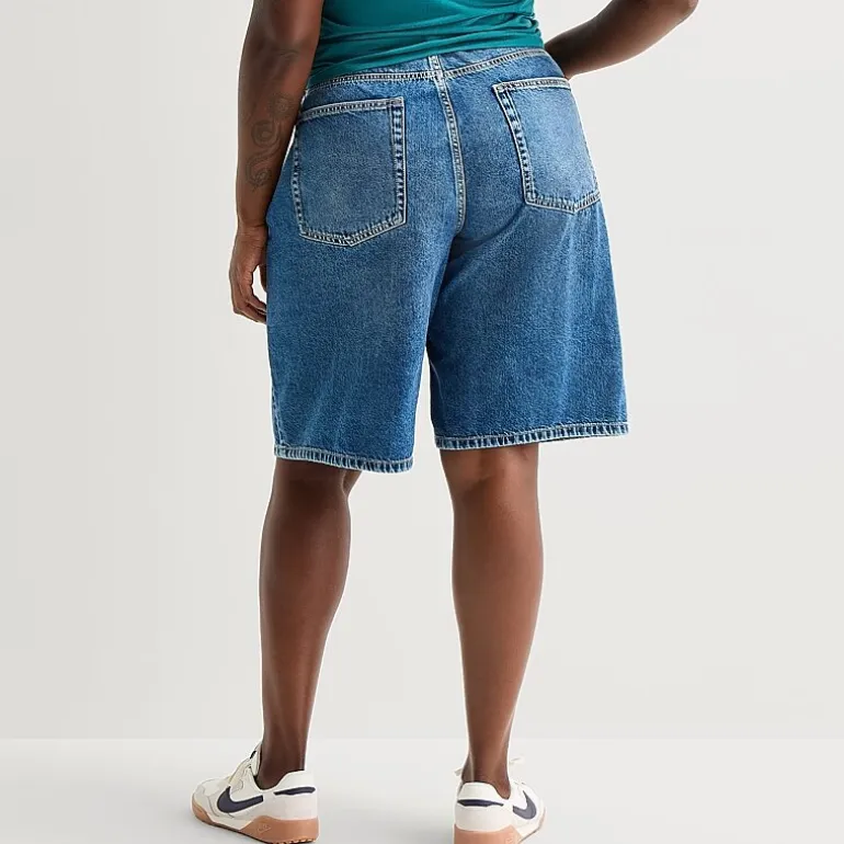 Arizona Womens 15" Low Rise Juniors Plus Denim Short