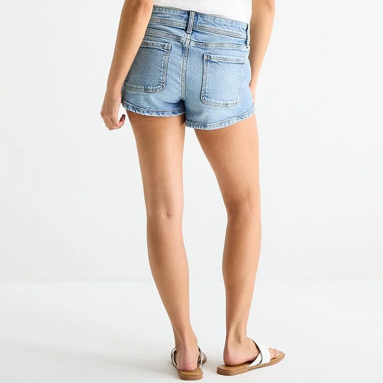 Arizona Womens 2 1/2" Low Rise Juniors Denim Short