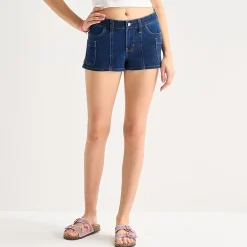 Arizona Womens 2 1/2" Low Rise Juniors Plus Denim Short