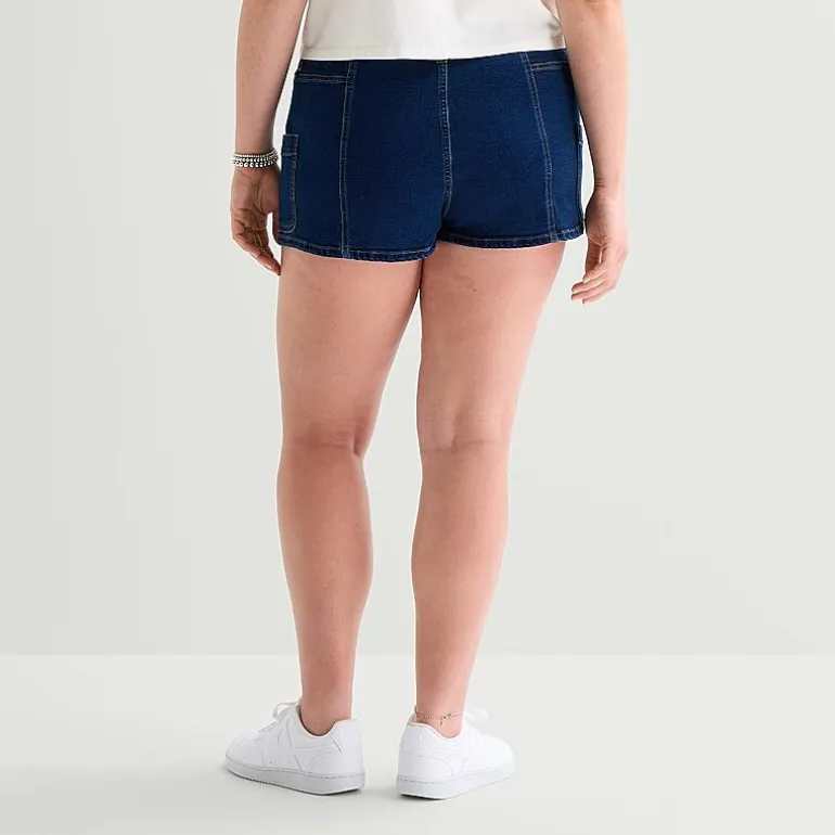 Arizona Womens 2 1/2" Low Rise Juniors Plus Denim Short
