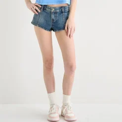 Arizona Womens 2 1/2" Low Rise Juniors Micro Denim Short