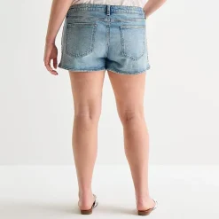 Arizona Womens 2 1/2" Low Rise Juniors Plus Denim Short