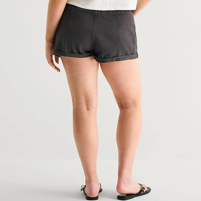 Arizona Womens 1 1/2" Low Rise Juniors Plus Chino Short