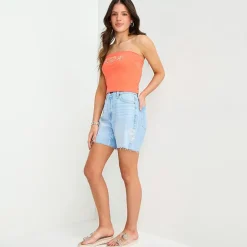 Arizona Womens 5" Mid Rise Juniors Denim Short