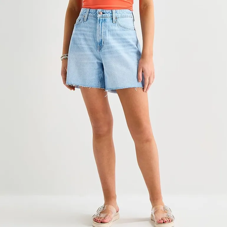 Arizona Womens 5" Mid Rise Juniors Denim Short
