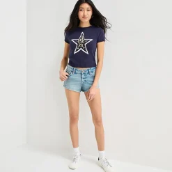 Arizona Womens 2 1/2" Mid Rise Juniors Denim Short