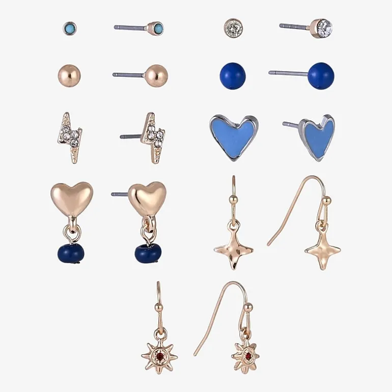 Arizona Womens 9 Pair Earring Set
