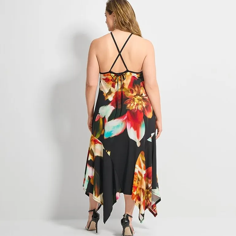 Ashley Graham Womens Keyhole Maxi Dress