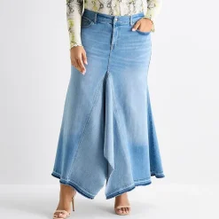 Ashley Graham Womens Plus Maxi Skirt