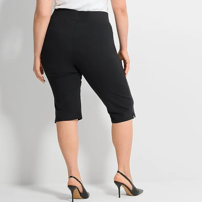 Ashley Graham Womens Plus Ponte Capri Pant