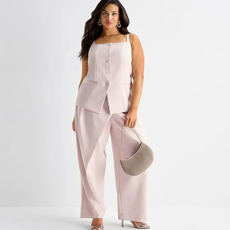 Ashley Graham Womens Plus Sleeveless Vest