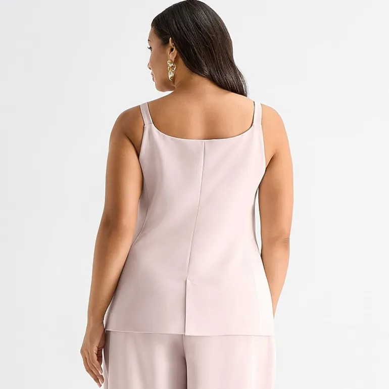 Ashley Graham Womens Plus Sleeveless Vest