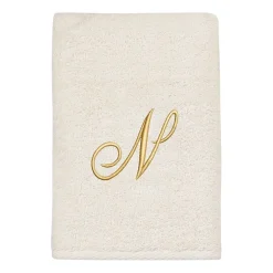 Avanti Premier Script Monogram Ivory/Gold Bath Towel Collection