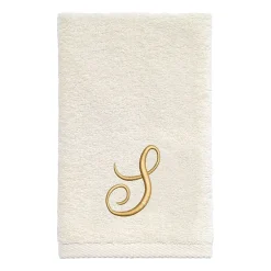 Avanti Premier Script Monogram Ivory/Gold Bath Towel Collection