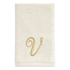 Avanti Premier Script Monogram Ivory/Gold Bath Towel Collection