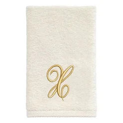 Avanti Premier Script Monogram Ivory/Gold Bath Towel Collection