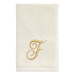 Avanti Premier Script Monogram Ivory/Gold Bath Towel Collection