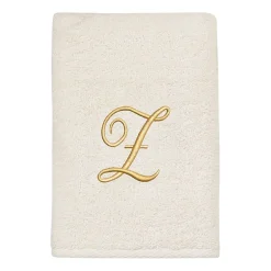 Avanti Premier Script Monogram Ivory/Gold Bath Towel Collection
