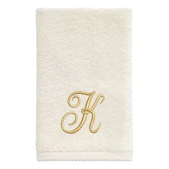 Avanti Premier Script Monogram Ivory/Gold Bath Towel Collection