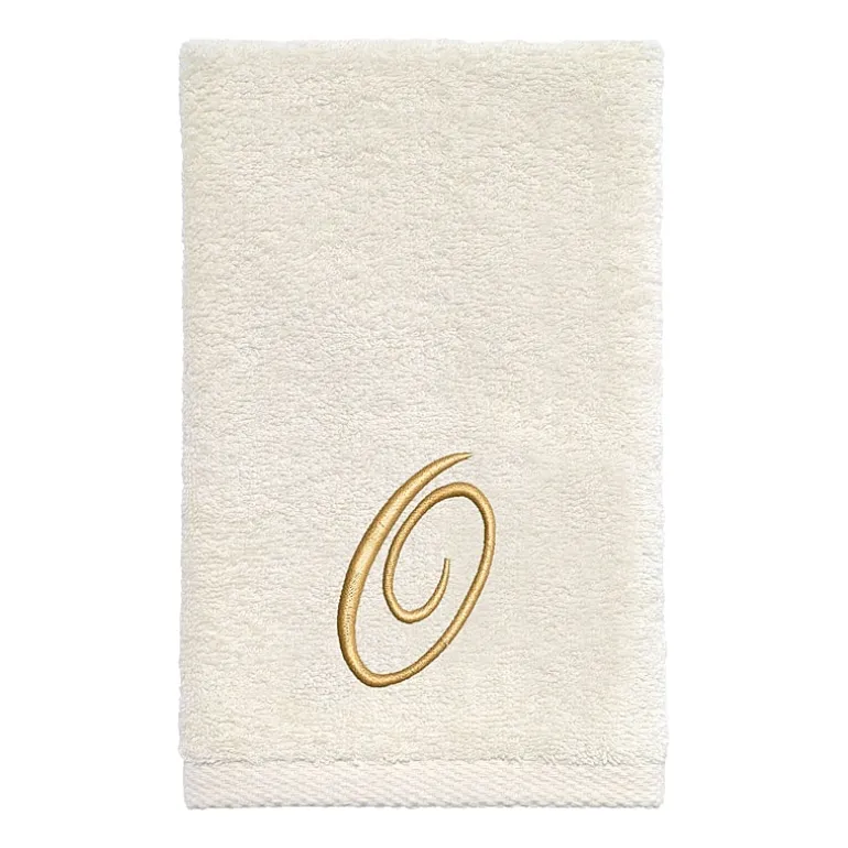 Avanti Premier Script Monogram Ivory/Gold Bath Towel Collection