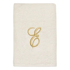 Avanti Premier Script Monogram Ivory/Gold Bath Towel Collection