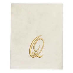Avanti Premier Script Monogram Ivory/Gold Bath Towel Collection