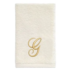 Avanti Premier Script Monogram Ivory/Gold Bath Towel Collection