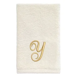 Avanti Premier Script Monogram Ivory/Gold Bath Towel Collection