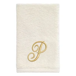 Avanti Premier Script Monogram Ivory/Gold Bath Towel Collection