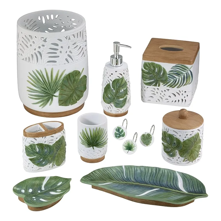 Avanti Viva Palm Hand Painted Bathroom Canister