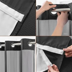 Awesome Home™ No Hook Embossed Snap-In Liner Shower Curtain
