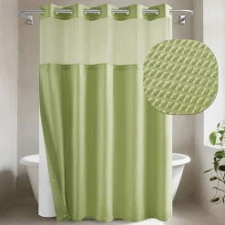 Awesome Home™ No Hook Embossed Snap-In Liner Shower Curtain
