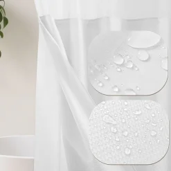 Awesome Home™ No Hook Embossed Snap-In Liner Shower Curtain