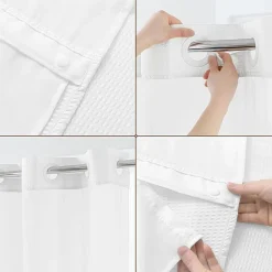 Awesome Home™ No Hook Embossed Snap-In Liner Shower Curtain