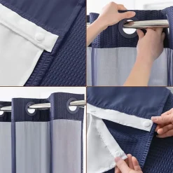 Awesome Home™ No Hook Embossed Snap-In Liner Shower Curtain