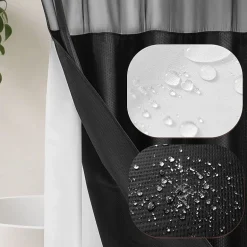 Awesome Home™ No Hook Embossed Snap-In Liner Shower Curtain